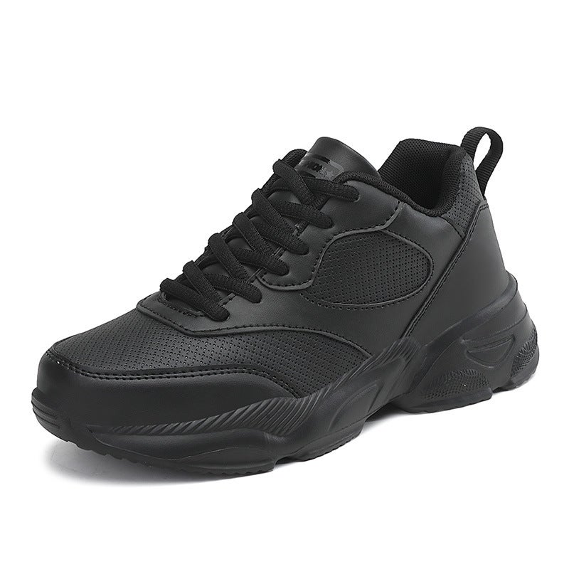 Synthetic Leather Women's Work Shoes – Black Waterproof Non-Slip Casual Sneakers - Image 5